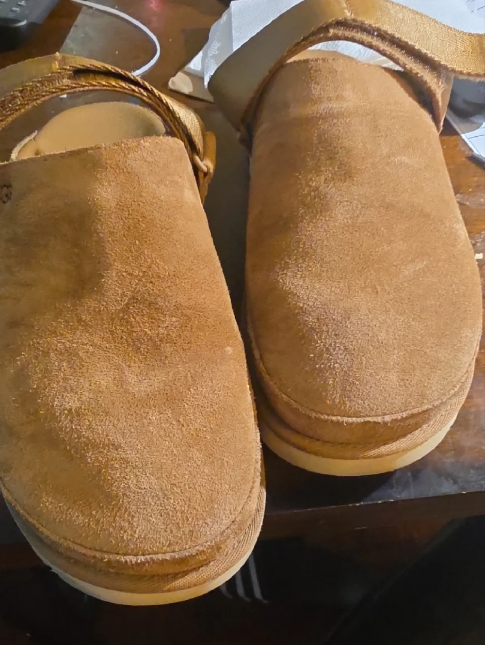 UGG Chestnut Brown Suede Backstrap Clog - Picture 2 of 6